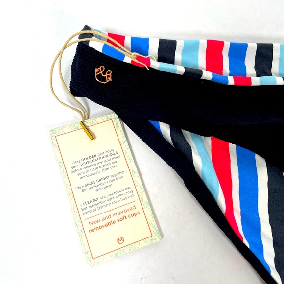 Maaji ReversibleSwim Bottoms Size Extra Large Black Blue Pink White - Picture 4 of 5